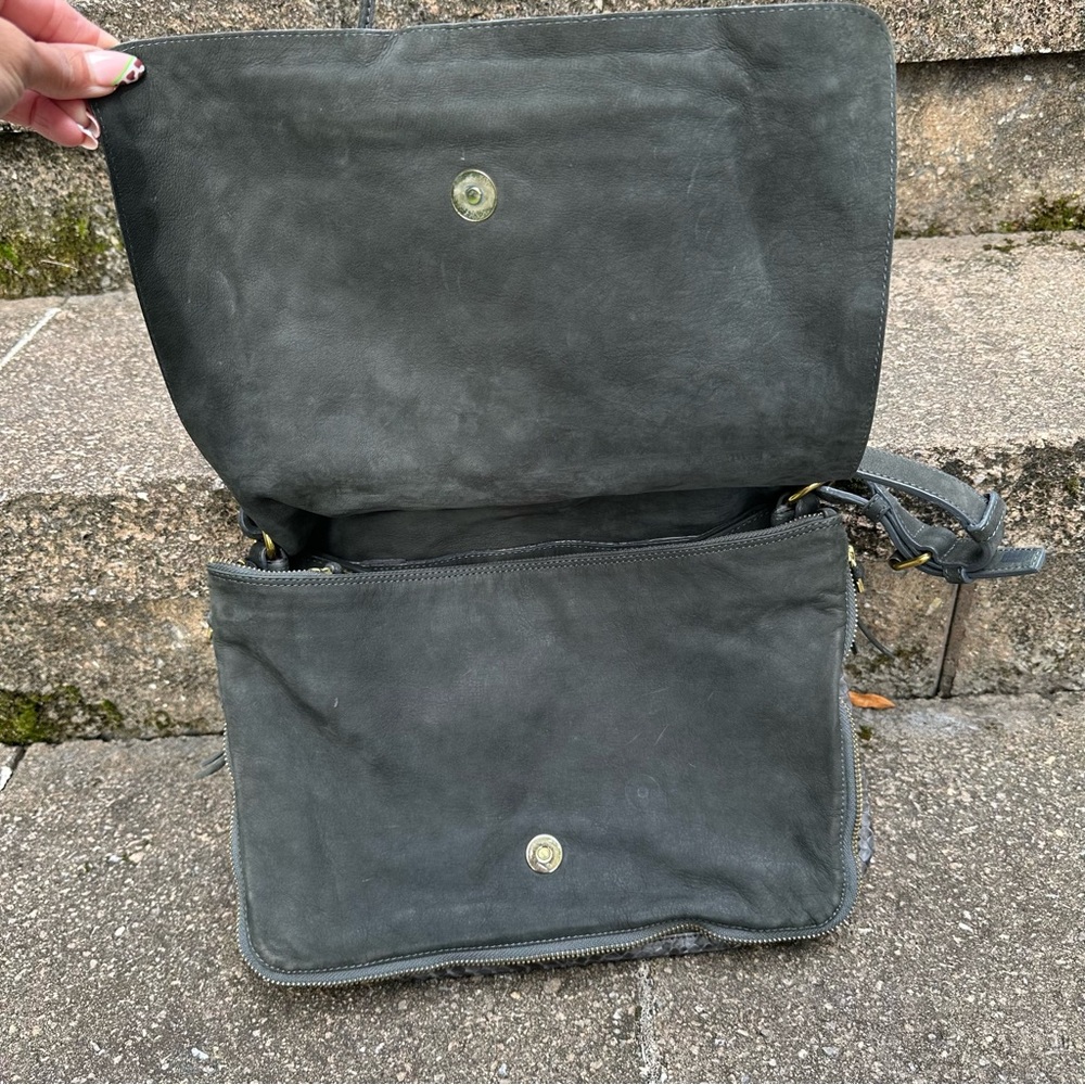 Jerome Dreyfuss Gray Python Albert Messenger Bag - image 4